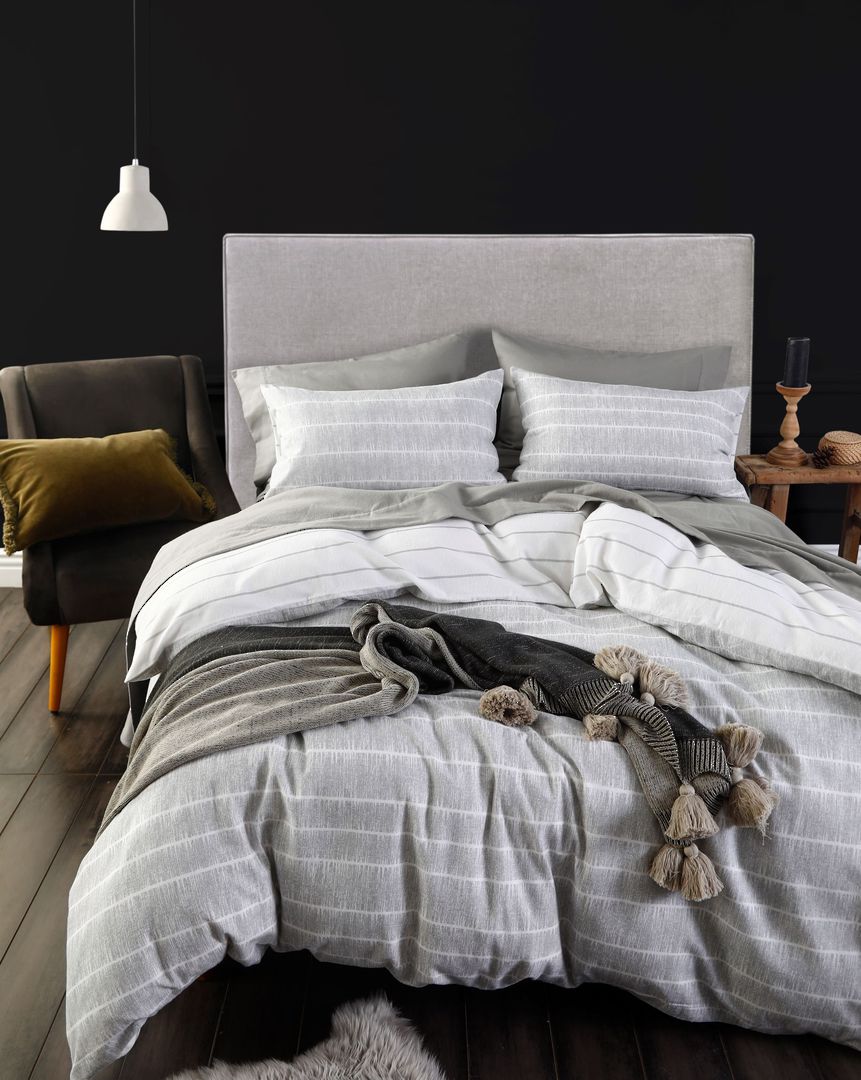 MM Linen - Flannel Duvet Set  - Mari Grey image 2